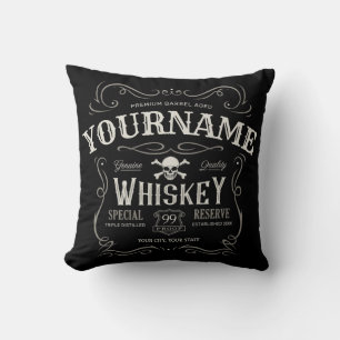 Oude Whiskey-label Aangepaste liquor Bar Kussen