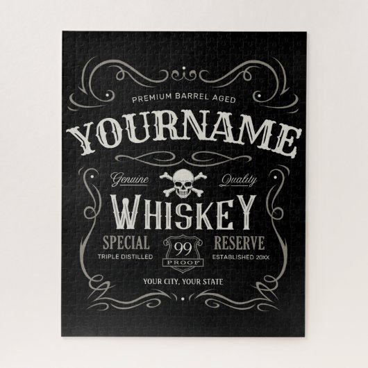 Oude Whiskey-label Aangepaste  liquor Bar Legpuzzel (Verticaal)