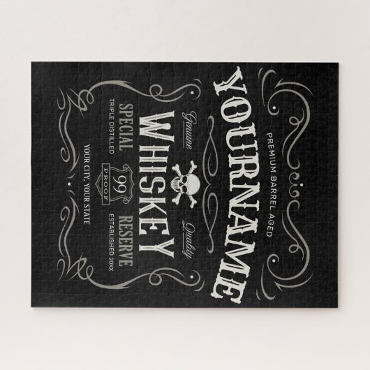 Oude Whiskey-label Aangepaste  liquor Bar Legpuzzel (Horizontaal)