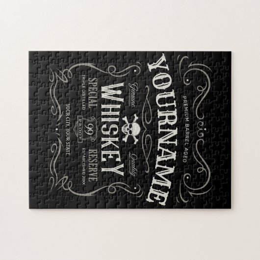 Oude Whiskey-label Aangepaste  liquor Bar Legpuzzel (Horizontaal)