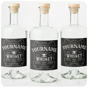 Oude Whiskey-label Aangepaste liquor Bar Likeurfles Etiket