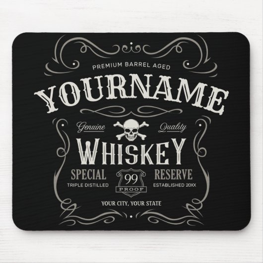 Oude Whiskey-label Aangepaste  liquor Bar Muismat (Voorkant)