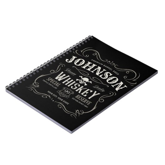 Oude Whiskey-label Aangepaste  liquor Bar Notitieboek (Linkerzijde)