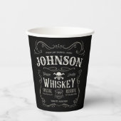 Oude Whiskey-label Aangepaste  liquor Bar Papieren Bekers (Voorkant)