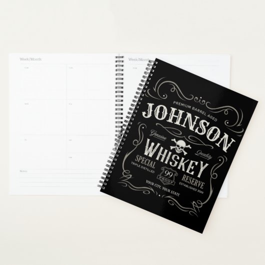 Oude Whiskey-label Aangepaste  liquor Bar Planner (Display)