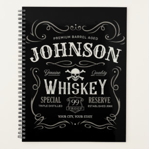 Oude Whiskey-label Aangepaste liquor Bar Planner