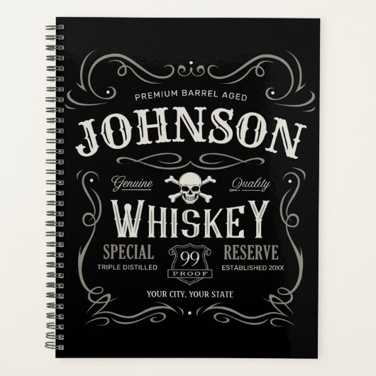 Oude Whiskey-label Aangepaste  liquor Bar Planner (Voorkant)