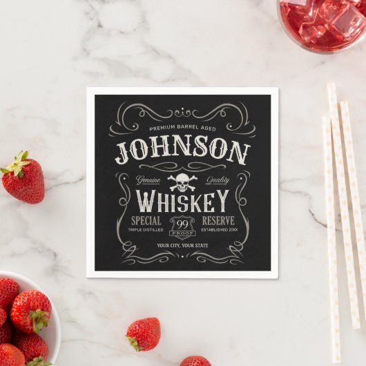 Oude Whiskey-label Aangepaste  liquor Bar Servet (Insitu)