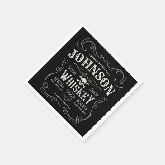 Oude Whiskey-label Aangepaste  liquor Bar Servet (Hoek)