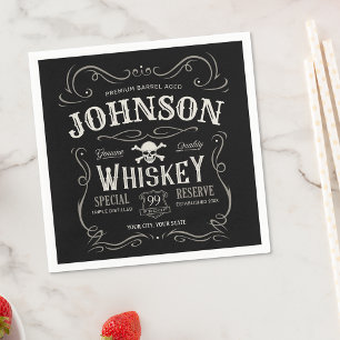 Oude Whiskey-label Aangepaste  liquor Bar Servet