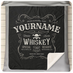 Oude Whiskey-label Aangepaste  liquor Bar Sherpa Deken