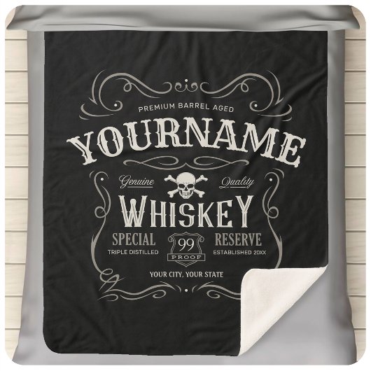 Oude Whiskey-label Aangepaste  liquor Bar Sherpa Deken