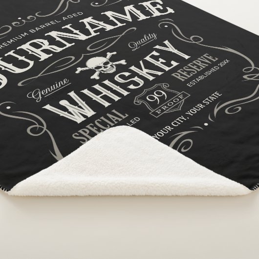 Oude Whiskey-label Aangepaste liquor Bar Sherpa Deken (3/4)