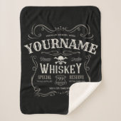 Oude Whiskey-label Aangepaste  liquor Bar Sherpa Deken (Voorkant)