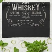 Oude Whiskey-label Aangepaste  liquor Bar Theedoek (Gevouwen)