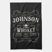Oude Whiskey-label Aangepaste  liquor Bar Theedoek (Verticaal)
