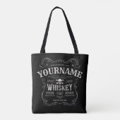 Oude Whiskey-label Aangepaste  liquor Bar Tote Bag (Achterkant)