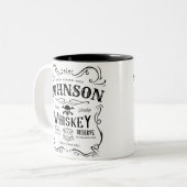 Oude Whiskey-label Aangepaste  liquor Bar Tweekleurige Koffiemok (Voorkant links)