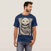 Oude Whispers: Cryptische symboliek in zwart en wi T-shirt (Voorkant volledig)