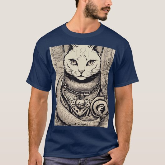 Oude Whispers: Cryptische symboliek in zwart en wi T-shirt (Voorkant)