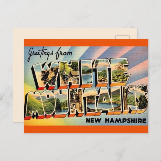 Oude White Mountains NH Briefkaart (Voorkant / Achterkant)