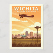 Oude Wichita Kansas Briefkaart (Voorkant)