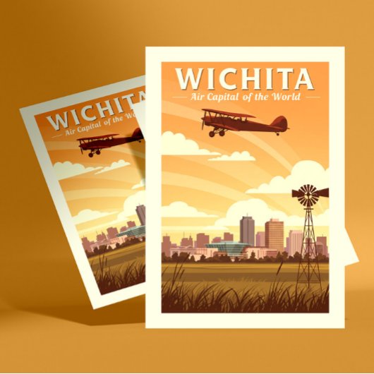 Oude Wichita Kansas Briefkaart