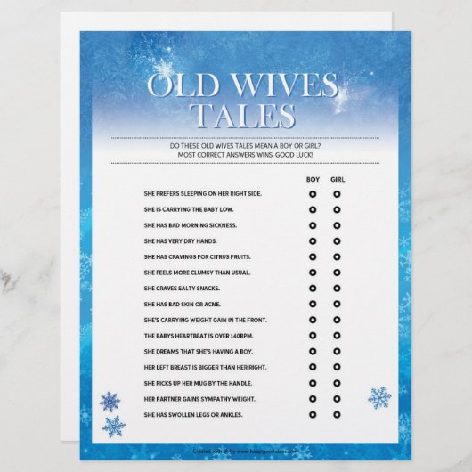 Oude wiegjes [Snowy Blue] Briefhoofd (Voorkant / Achterkant)