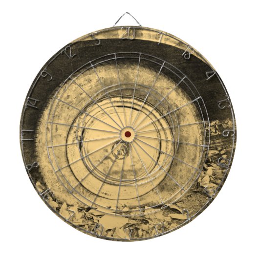 Oude wiel van klassieke auto dartbord (Voorkant)