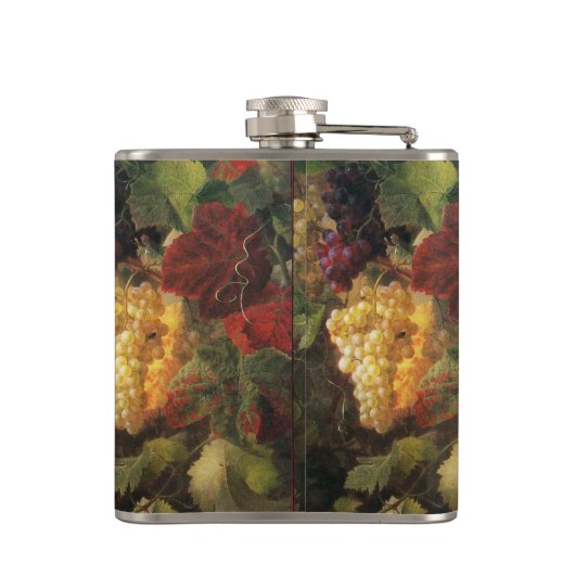 OUDE WIJNGAARD DRUIVEN EN WIJNSTOKKEN MONOGRAM HEUPFLES (Achterkant)