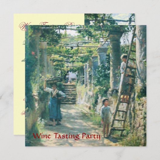 OUDE WIJNGAARD OOGST WIJNPROEVERIJ FEESTJE KAART (Voorkant / Achterkant)