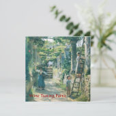 OUDE WIJNGAARD OOGST WIJNPROEVERIJ FEESTJE KAART (Staand voorkant)