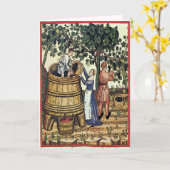 Oude wijngaard Pick druiven Kaart (Gele Bloem)