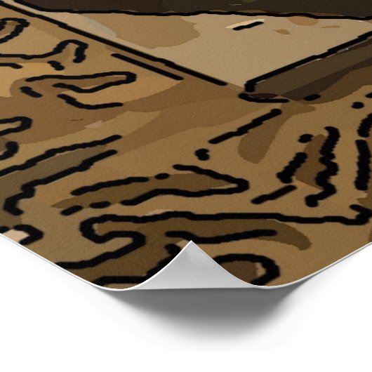 Oude Wijnlabel Tekst toevoegen Poster (Hoek)