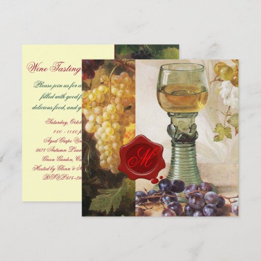 OUDE WIJNPROEVERIJPARTY IN DE DRUIVENSTOEL WIJN ME KAART (Voorkant / Achterkant)