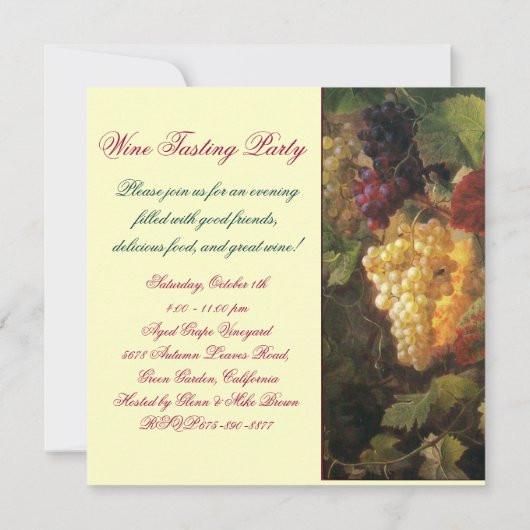 OUDE WIJNPROEVERIJPARTY IN DE DRUIVENSTOEL WIJN ME KAART (Achterkant)