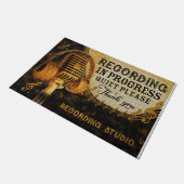 Oude wijnsteen in stijl, alsjeblieft stil deurmat (Schuin)