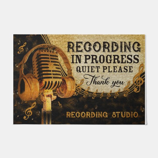 Oude wijnsteen in stijl, alsjeblieft stil deurmat (Voorkant)