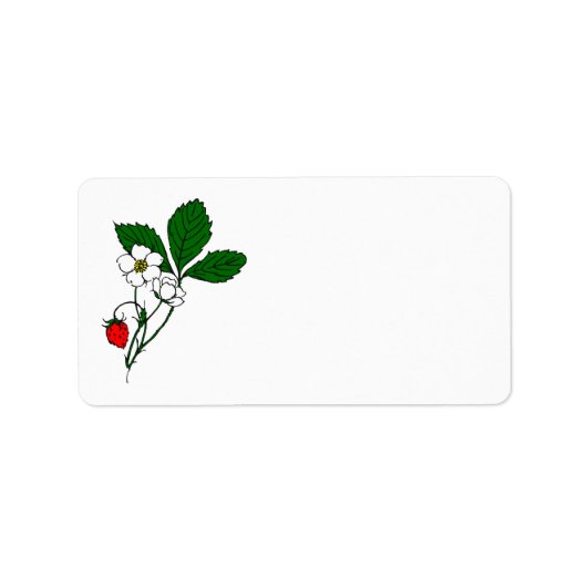 Oude wilde aardbei kunst blanco label (Voorkant)
