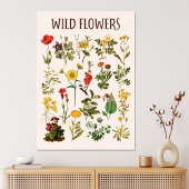 Oude Wilde Bloem Grafiek Canvas Afdruk