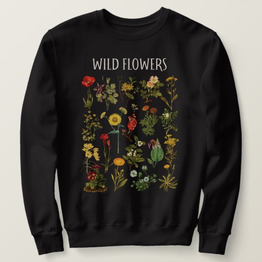 Oude Wilde Bloem Grafiek  Trui (Design voorkant)