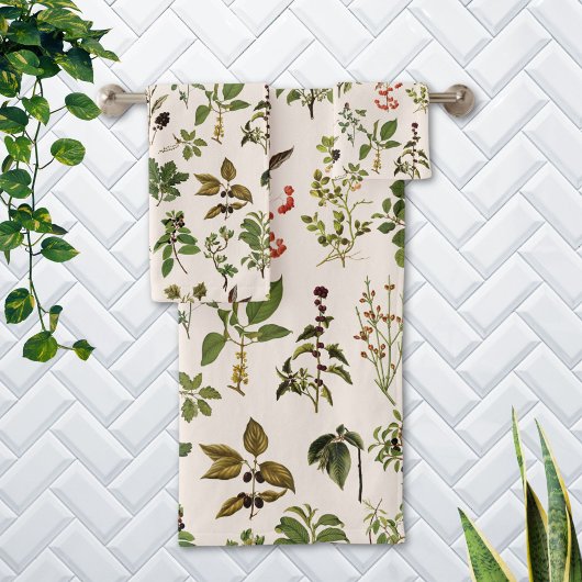Oude Wilde Bloem Patroon Bad Handdoek