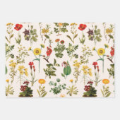 Oude Wilde Bloem Patroon Inpakpapier Vel (Voorkant 3)
