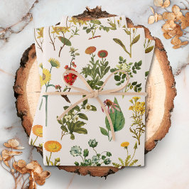 Oude Wilde Bloem Patroon Inpakpapier Vel
