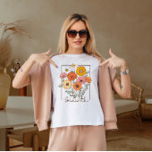 Oude wilde bloem t-shirt