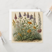 Oude wilde bloemen  kaart (Voorkant / Achterkant in situ)