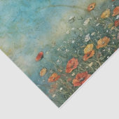 Oude wilde bloemen klaprozen landschap tissuepapier (Detail)