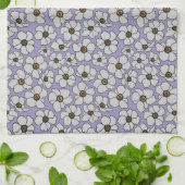 Oude wilde bloemen op lavendel theedoek (Gevouwen)