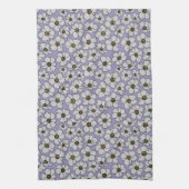 Oude wilde bloemen op lavendel theedoek (Verticaal)