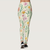Oude Wilde Bloemenschets (10) Leggings (Achterkant)